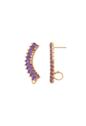 BRINCO EAR CUFF CURVO CRAVEJADO AMETISTA BANHADO A OURO 18K BM2365-O
