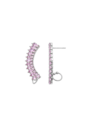 BRINCO EAR CUFF CURVO CRAVEJADO KUNZITA BANHADO A RÓDIO BM2365-R