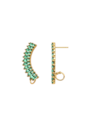 BRINCO EAR CUFF CURVO CRAVEJADO TURMALINA BANHADO A OURO 18K BM2365-O