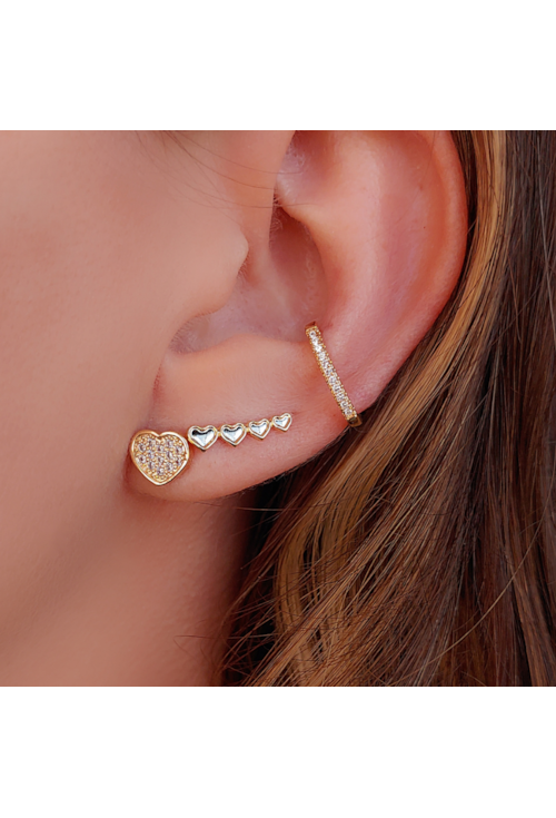 BRINCO EAR CUFF DE CORAÇÃO LISO BM477-O