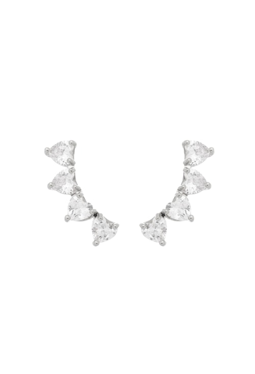 BRINCO EAR CUFF DE CORAÇÕES CRISTAL BM886-R