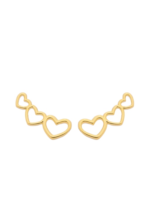 BRINCO EAR CUFF DE CORAÇÕES VAZADOS BM1053-O