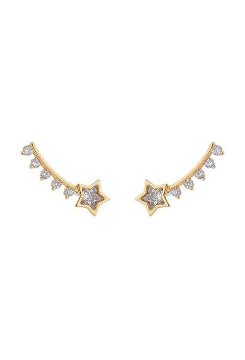 BRINCO EAR CUFF DE ESTRELA COM ZIRCÔNIAS NO OURO BM1294-O