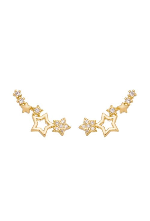 BRINCO EAR CUFF DE ESTRELAS COM ZIRCÔNIAS BM1006-O BRINCO EAR CUFF DE ESTRELAS COM ZIRCÔNIAS BM1006-O