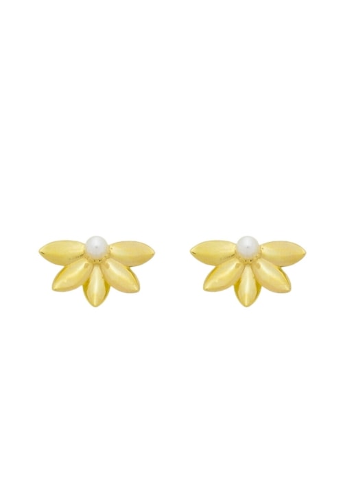 BRINCO EAR CUFF DE FLOR COM PÉROLA NO OURO BM1809-O BRINCO EAR CUFF DE FLOR COM PÉROLA NO OURO BM1809-O