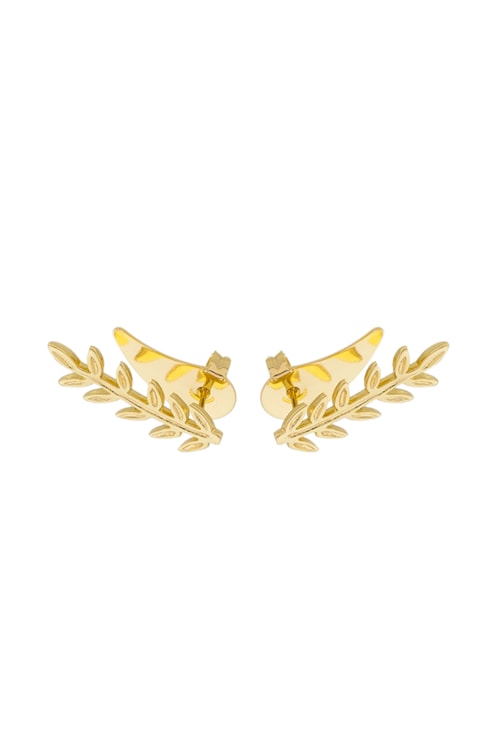 BRINCO EAR CUFF DE FOLHAS NO OURO BM1411-O