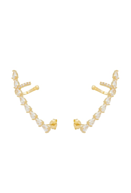 BRINCO EAR CUFF DE PEDRAS CRISTAL BM1218-O