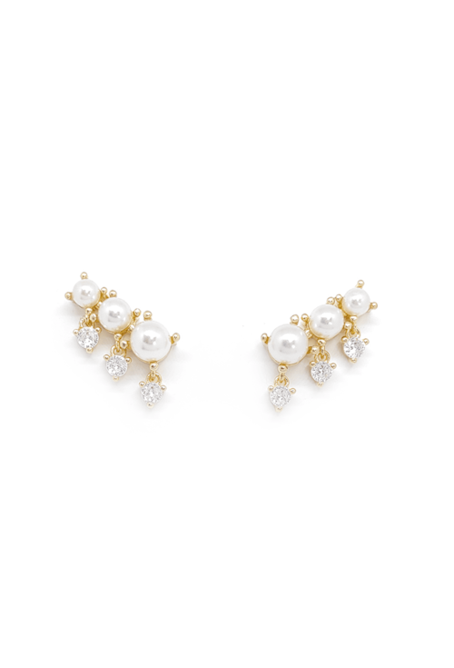 BRINCO EAR CUFF DE PÉROLAS E PONTO DE LUZ DE ZIRCONIA BM545-O BRINCO EAR CUFF DE PÉROLAS E PONTO DE LUZ DE ZIRCONIA BM545-O