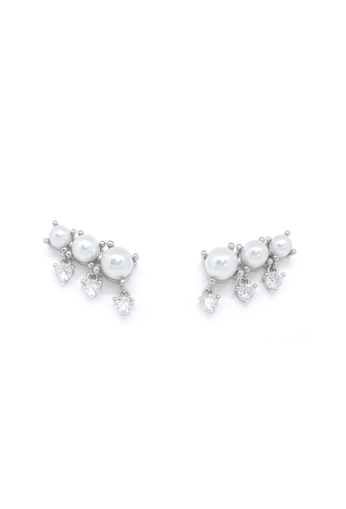 BRINCO EAR CUFF DE PÉROLAS E PONTO DE LUZ DE ZIRCONIA BM545-R BRINCO EAR CUFF DE PÉROLAS E PONTO DE LUZ DE ZIRCONIA BM545-R
