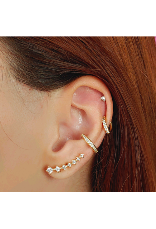BRINCO EAR CUFF EM ZIRCÔNIAS CRISTAL BM895-O