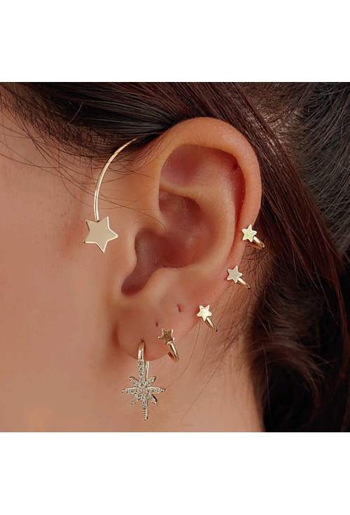 BRINCO EAR CUFF ESTRELA 4 PONTOS BM1088-O