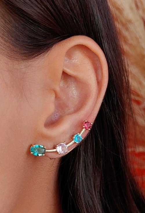 BRINCO EAR CUFF LUXO COLORIDO BM1265-O BRINCO EAR CUFF LUXO COLORIDO BM1265-O