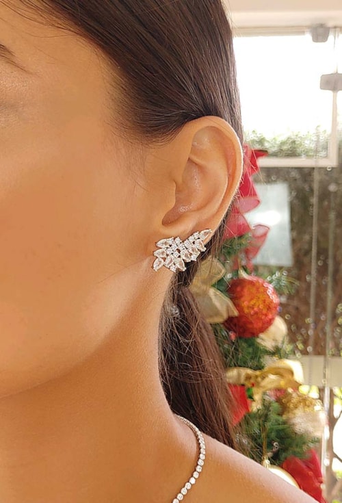 BRINCO EAR CUFF LUXO COM ZIRCÔNIAS CRISTAL BM1264-R