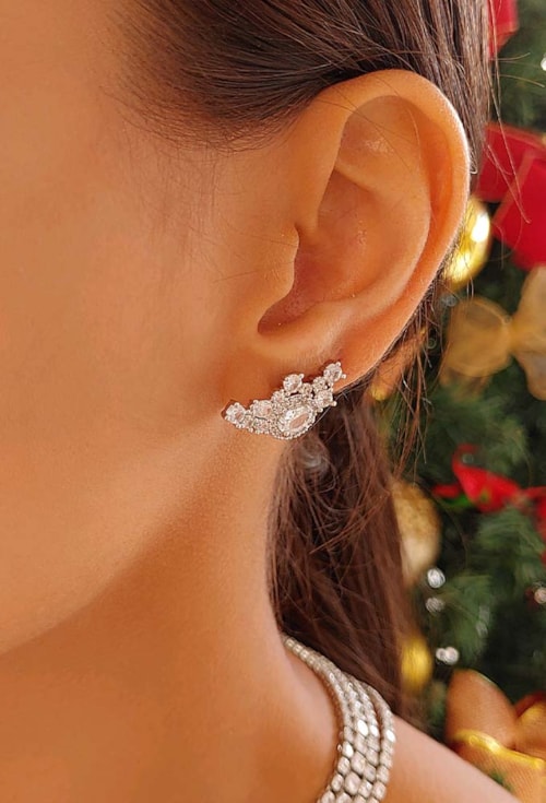 BRINCO EAR CUFF LUXO CRAVEJADO EM ZIRCÔNIAS BM1262-R