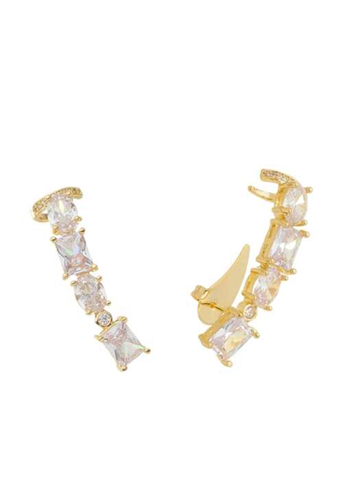 BRINCO EAR CUFF LUXO GEOMÉTRICO CRISTAL BM1261-O BRINCO EAR CUFF LUXO GEOMÉTRICO CRISTAL BM1261-O