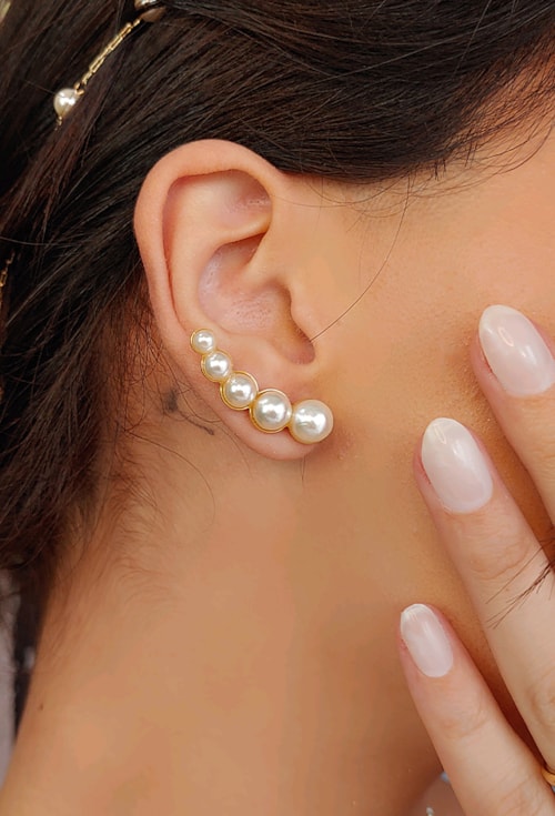 BRINCO EAR CUFF PÉROLAS BM049-O BRINCO EAR CUFF PÉROLAS BM049-O