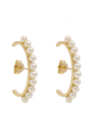 BRINCO EAR HOOK COM PÉROLAS NO OURO BM834-O