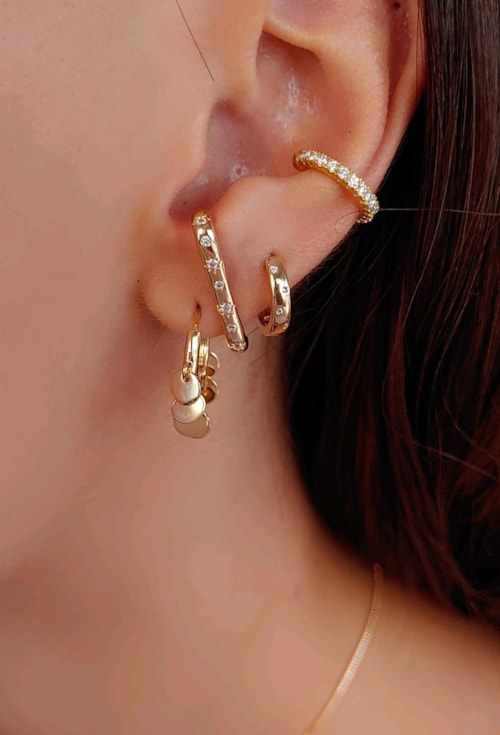 BRINCO EAR HOOK COM PONTOS DE LUZ BM1041-O