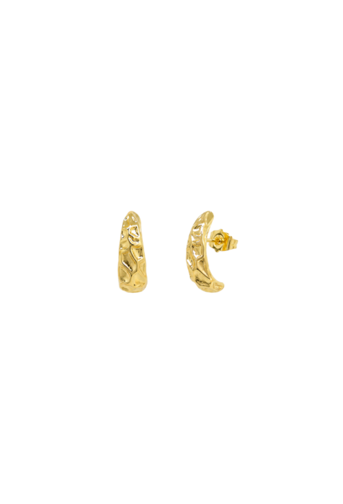 BRINCO EAR HOOK CURVO TEXTURIZADO BANHADO A OURO BM2298-O