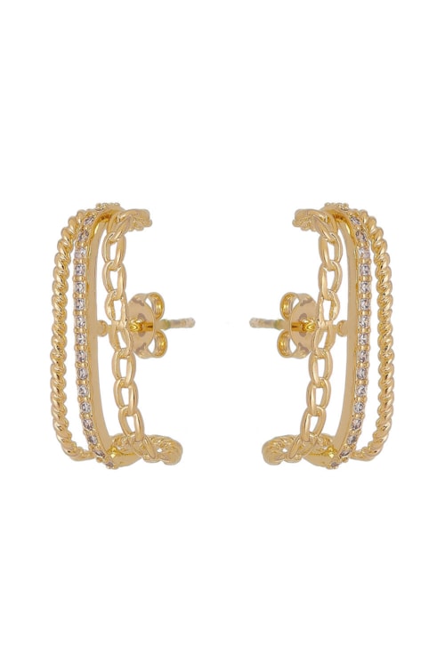 BRINCO EAR HOOK DE CORRENTE E BOLINHAS NO OURO BM589-O BRINCO EAR HOOK DE CORRENTE E BOLINHAS NO OURO BM589-O