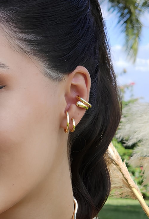 BRINCO EAR HOOK DUPLO NO OURO BM1721-O BRINCO EAR HOOK DUPLO NO OURO BM1721-O