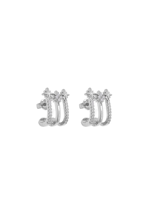 BRINCO EAR HOOK TRIPLO COM ESTRELA CRAVEJADA BM446-R BRINCO EAR HOOK TRIPLO COM ESTRELA CRAVEJADA BM446-R