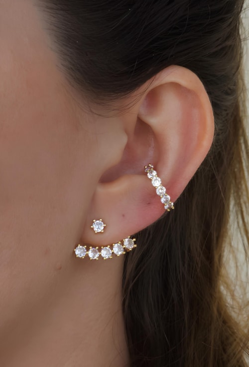 BRINCO EAR JACKET COM ZIRCÔNIA CRISTAL BM1653-O BRINCO EAR JACKET COM ZIRCÔNIA CRISTAL BM1653-O