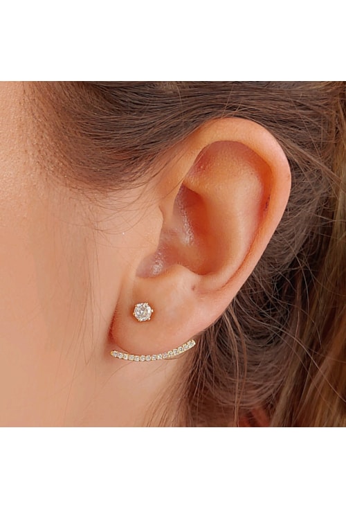 BRINCO EAR JACKET DE PONTO DE LUZ E ZIRCÔNIAS BM1087-O BRINCO EAR JACKET DE PONTO DE LUZ E ZIRCÔNIAS BM1087-O