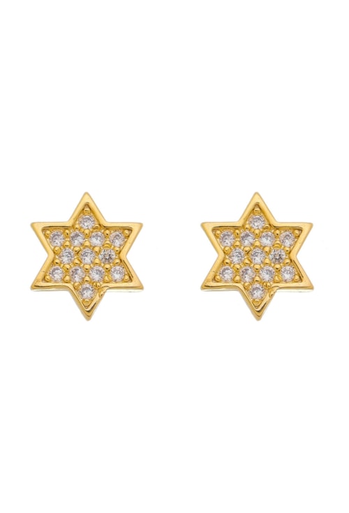 BRINCO ESTRELA DE 6 PONTAS CRAVEJADO NO OURO BM528-O BRINCO ESTRELA DE 6 PONTAS CRAVEJADO NO OURO BM528-O
