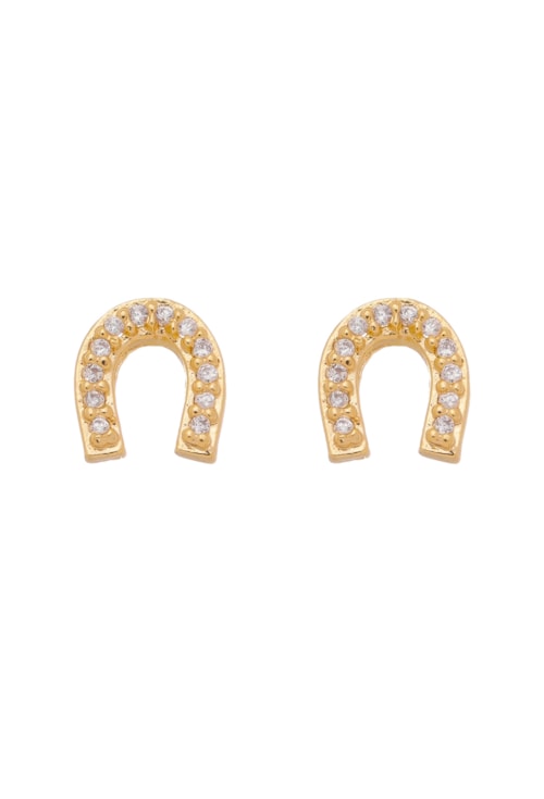 BRINCO FERRADURA COM ZIRCÔNIA CRISTAL NO OURO BM666-O BRINCO FERRADURA COM ZIRCÔNIA CRISTAL NO OURO BM666-O
