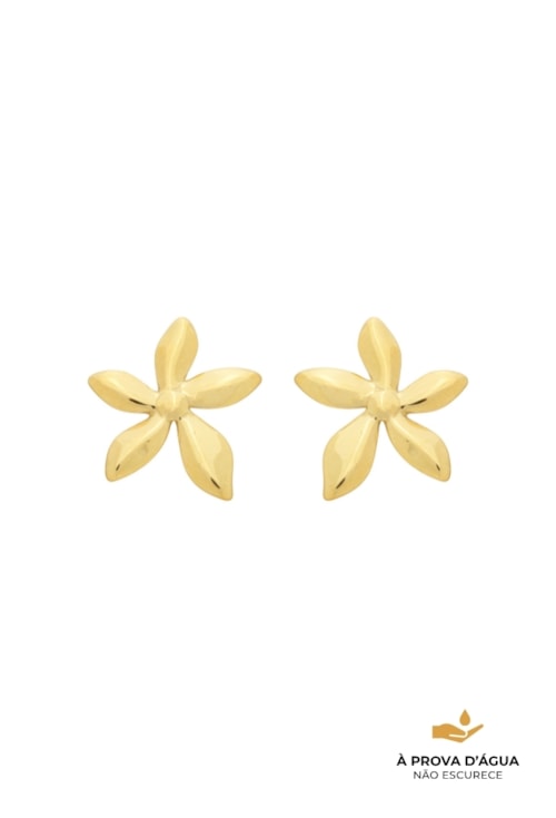 BRINCO FLOR AÇO INOX DOURADO BM2209-AD