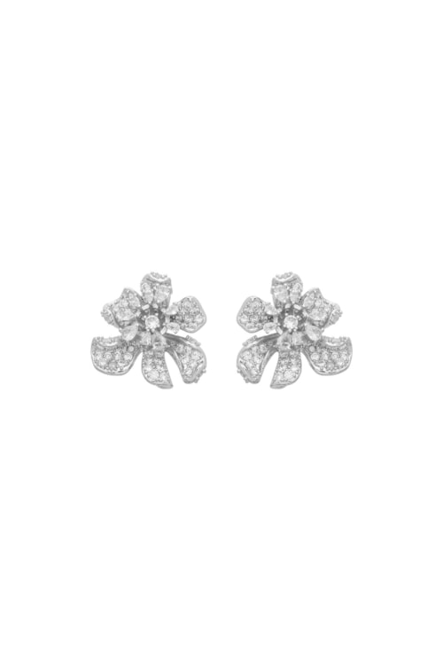 BRINCO FLORAL COM ZIRCÔNIAS CRAVEJADAS NO RÓDIO BM2085-R
