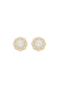 BRINCO FLORAL DOURADO COM ZIRCÔNIAS CRISTAL BM2088-O