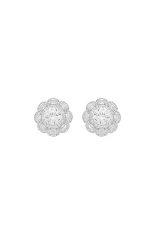 BRINCO FLORAL EM RÓDIO COM ZIRCÔNIAS CRISTAL BM2088-R