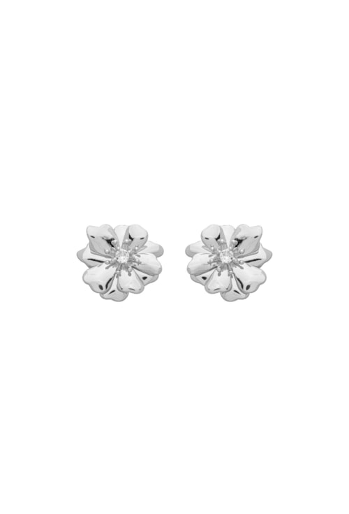 BRINCO FLORAL VOLUMOSO COM ZIRCÔNIA NO RÓDIO BM2084-R