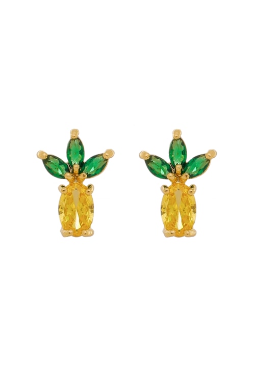 BRINCO FRUTA DE ABACAXI COM ZIRCÔNIA BM1103-O