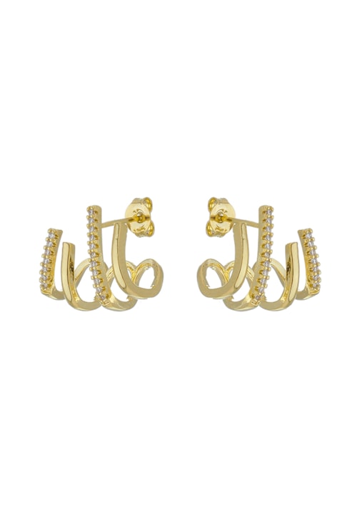 BRINCO GANCHO COM ZIRCÔNIAS NO OURO BM1390-O