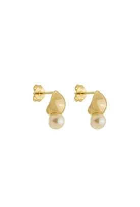 Produto BRINCO GOTA COM PÉROLA NO OURO BM1934-O