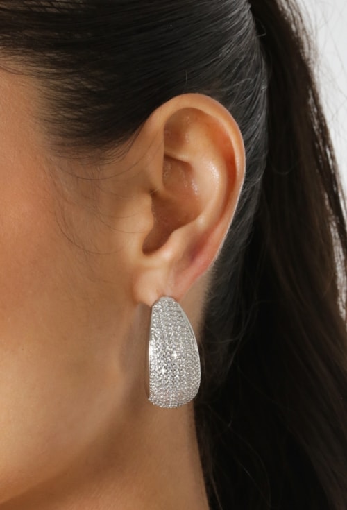 BRINCO GOTA CRAVEJADO COM TARRAXA EM BANHO RÓDIO BM2139-R