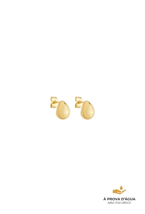 BRINCO GOTA LISA EM AÇO INOX DOURADO BM2099-AD