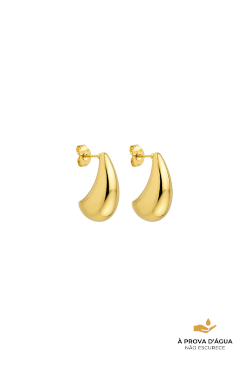 BRINCO GOTA LISA EM AÇO INOX DOURADO BM2271-AD