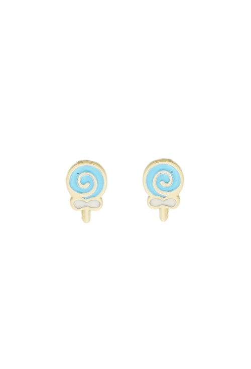 BRINCO INFANTIL DE PIRULITO AZUL NO OURO BM1865-O BRINCO INFANTIL DE PIRULITO AZUL NO OURO BM1865-O