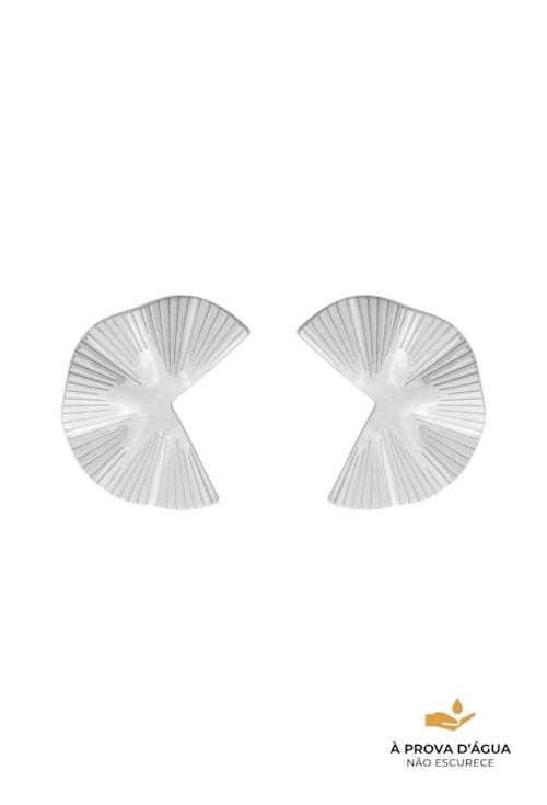 BRINCO LEQUE ORGÂNICO TEXTURIZADO AÇO INOX BM2121-A