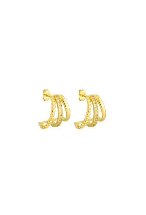 BRINCO MEIA ARGOLA TEXTURIZADA COM ZIRCÔNIA CRISTAL BM1615-O BRINCO MEIA ARGOLA TEXTURIZADA COM ZIRCÔNIA CRISTAL BM1615-O