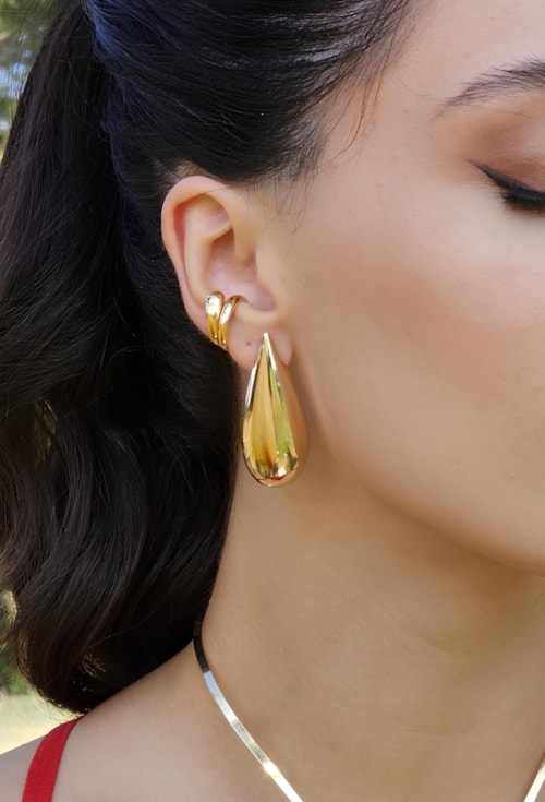 BRINCO MEIA GOTA GRANDE ABAULADA LISA BM1769-O BRINCO MEIA GOTA GRANDE ABAULADA LISA BM1769-O