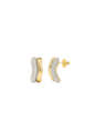 BRINCO ONDULADO BANHADO NO OURO COM DETALHE CRAVEJADO EM RÓDIO BM2312-O/R