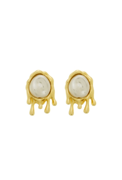 BRINCO ORGÂNICO COM PÉROLA NO OURO BM1906-O BRINCO ORGÂNICO COM PÉROLA NO OURO BM1906-O