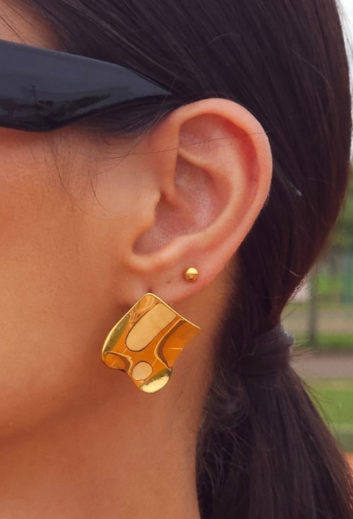 BRINCO ORGÂNICO LISO AÇO DOURADO BM2122-AD