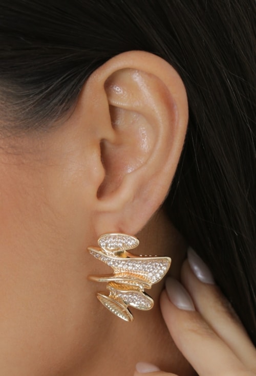 BRINCO ORGÂNICO MULTIFORMAS CRAVEJADO OURO BM2201-O