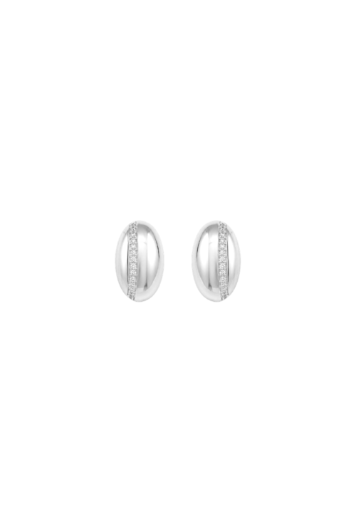 BRINCO OVAL COM FILETE CRAVEJADO BANHADO A RÓDIO BM2288-R